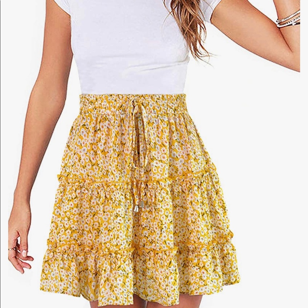 Yellow Floral Skirt